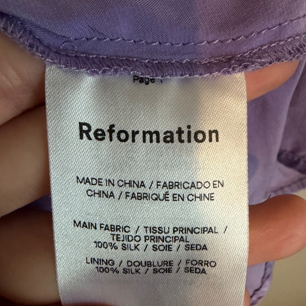 Reformation Marguerite Silk Midi dress 0 lilac purple cocktail wedding feminine - Picture 7 of 8
